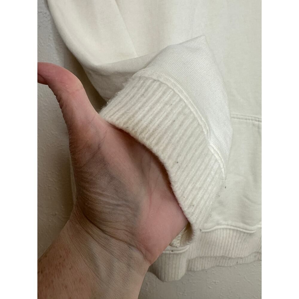 ALLSAINTS Woman's Size Small Oversized Cream Hoodie Ribbed cuffs lux relaxed fit - Picture 3 of 12
